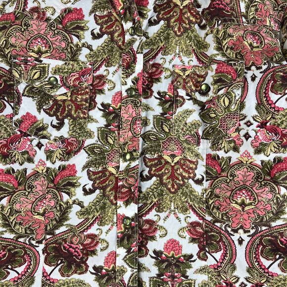 Ariat Pearl Snap Shirt Paisley Multicolor Womens Size M Cotton Western EUC - Picture 5 of 9